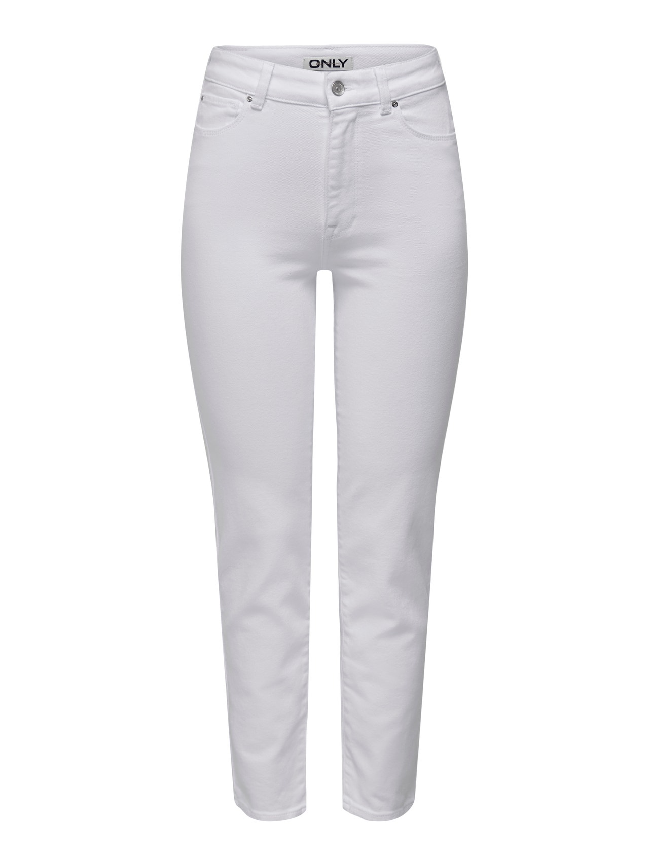 ONLY ONLEMILY Taille haute Straight Fit Jeans -White - 15292435