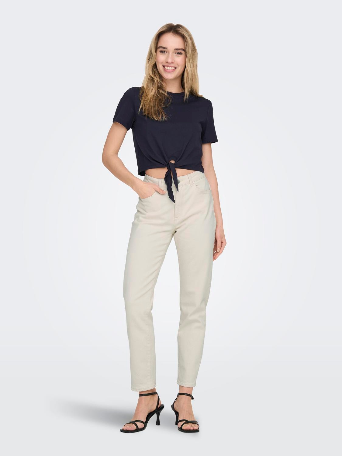 ONLY Straight Fit High waist Jeans -Ecru - 15292435