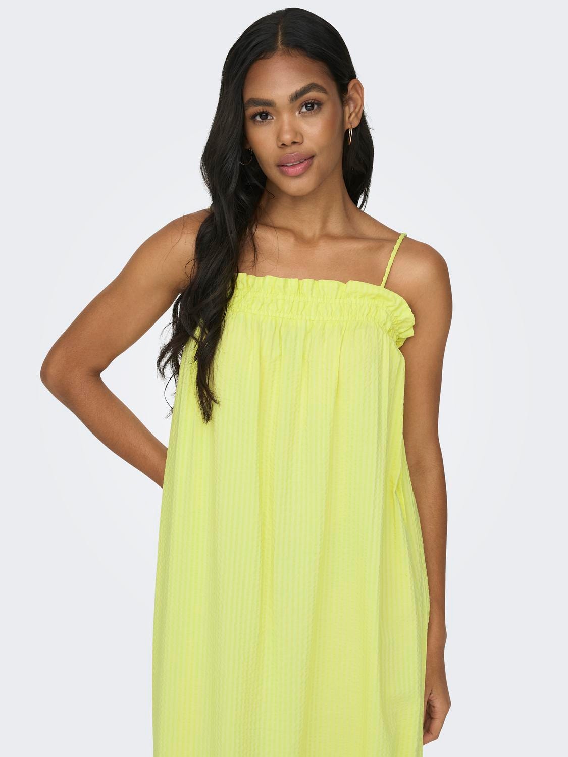 ONLY Regular Fit U-Neck Long dress -Sunny Lime - 15292503