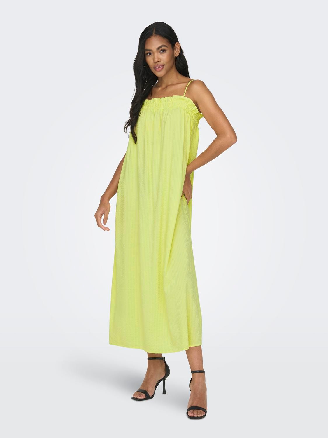 ONLY Normal geschnitten U-Ausschnitt Langes Kleid -Sunny Lime - 15292503