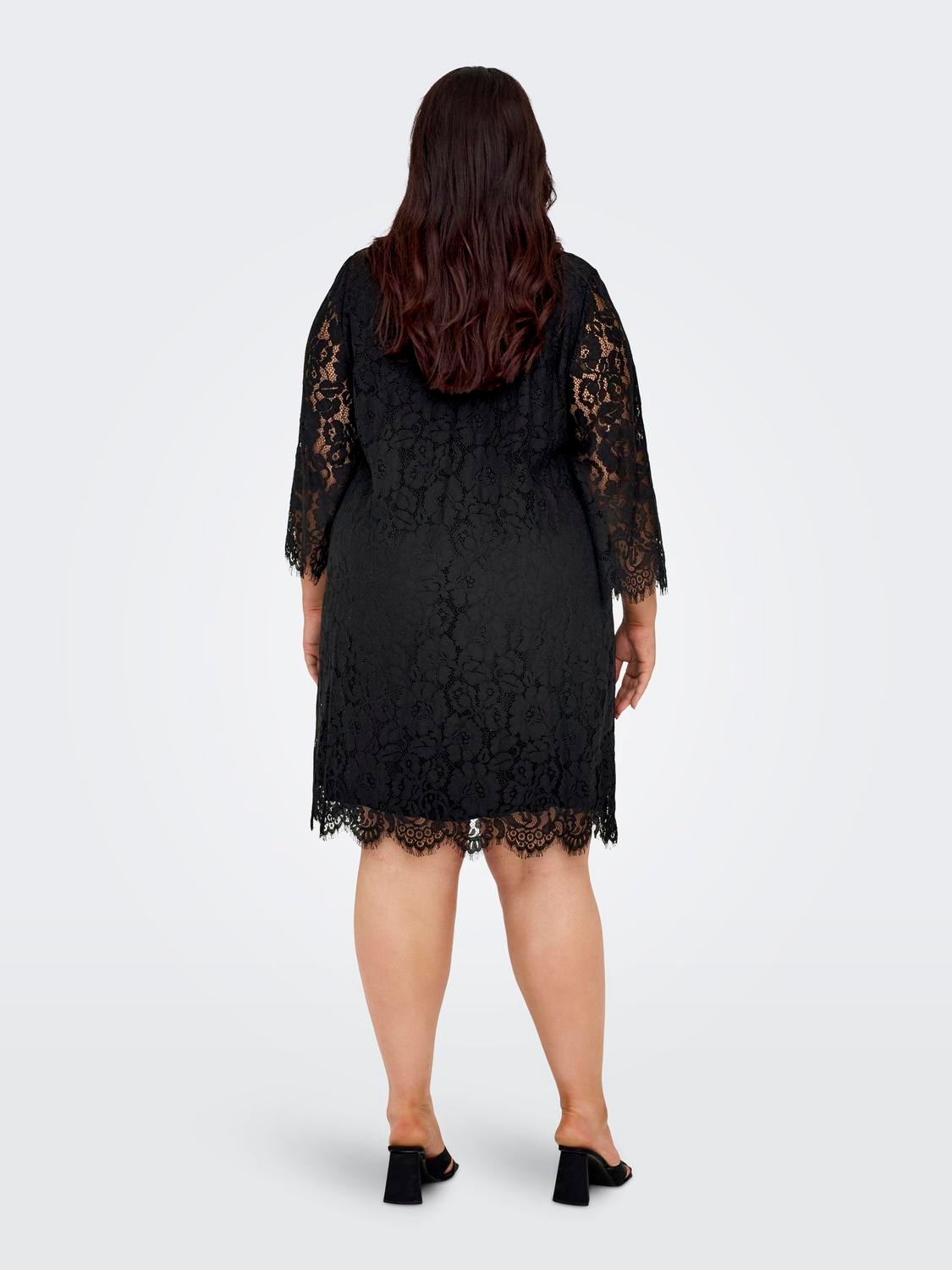 ONLY Curvy mini lace dress -Black - 15292509