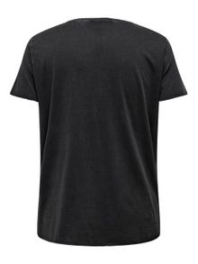 ONLY Normal geschnitten Rundhals Curve T-Shirt -Black - 15292571