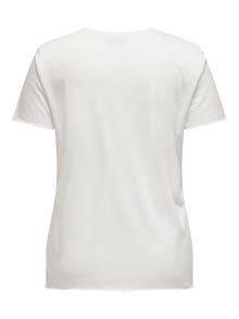 ONLY T-shirts Regular Fit Col rond Curve -Cloud Dancer - 15292571