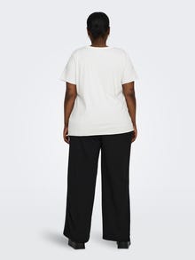 ONLY T-shirt Regular Fit Paricollo Curve -Cloud Dancer - 15292571