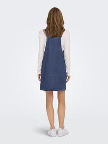 ONLY Loose fit Vierkante hals Korte jurk -Medium Blue Denim - 15292640
