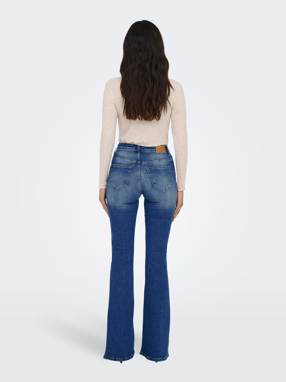 ONLY ONLHella High Waist Flared Jeans -Medium Blue Denim - 15292676