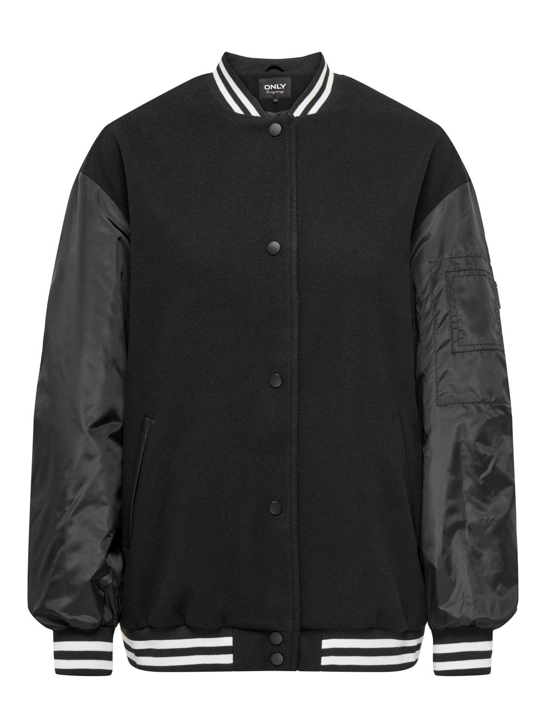 ONLY O-Neck Ribbed cuffs Otw Bomber -Black - 15292678