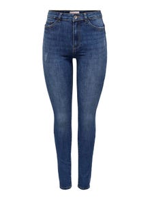 ONLY Jeans Skinny Fit Taille haute -Medium Blue Denim - 15292693