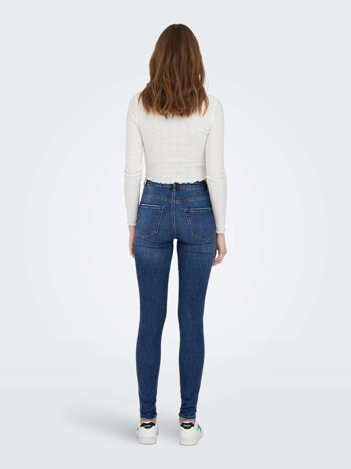 ONLY Skinny Fit Hög midja Jeans -Medium Blue Denim - 15292693