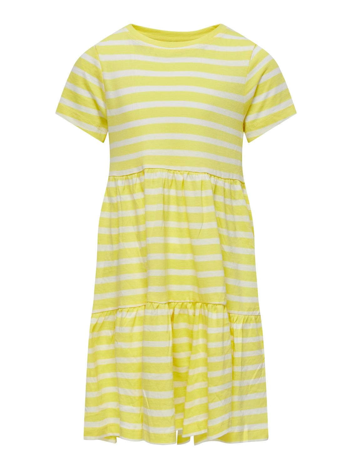 ONLY Regular Fit Round Neck Short dress -Lemon Meringue - 15292732
