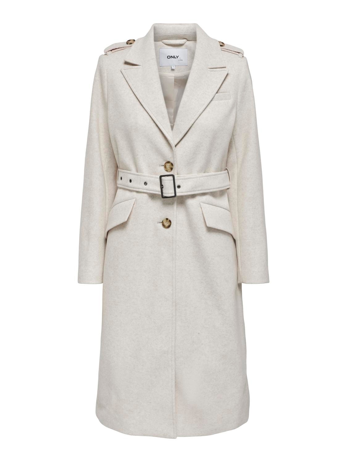 ONLY Jacket with belt in waist -Whisper White - 15292803