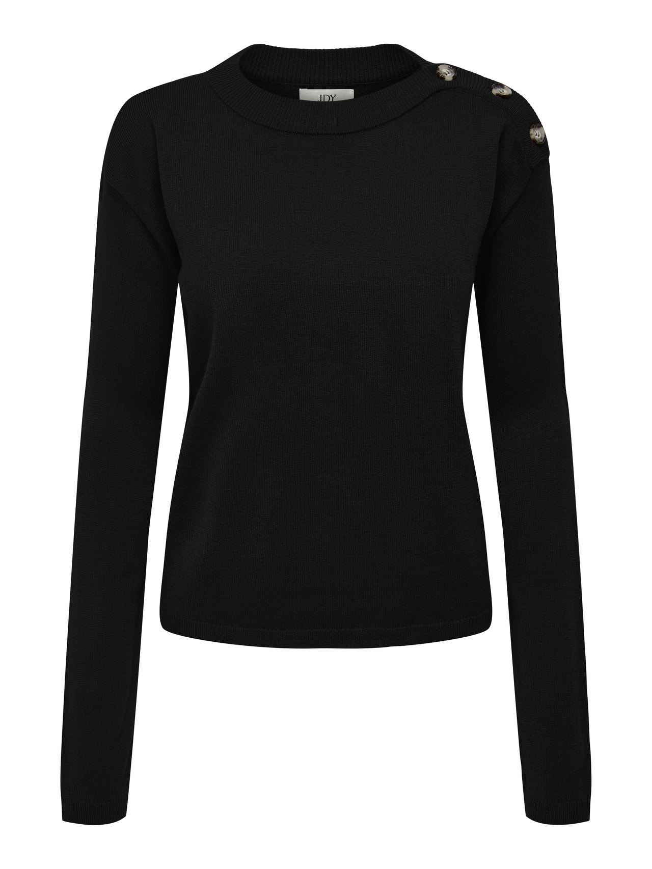 ONLY Round Neck Dropped shoulders Pullover -Black - 15292872
