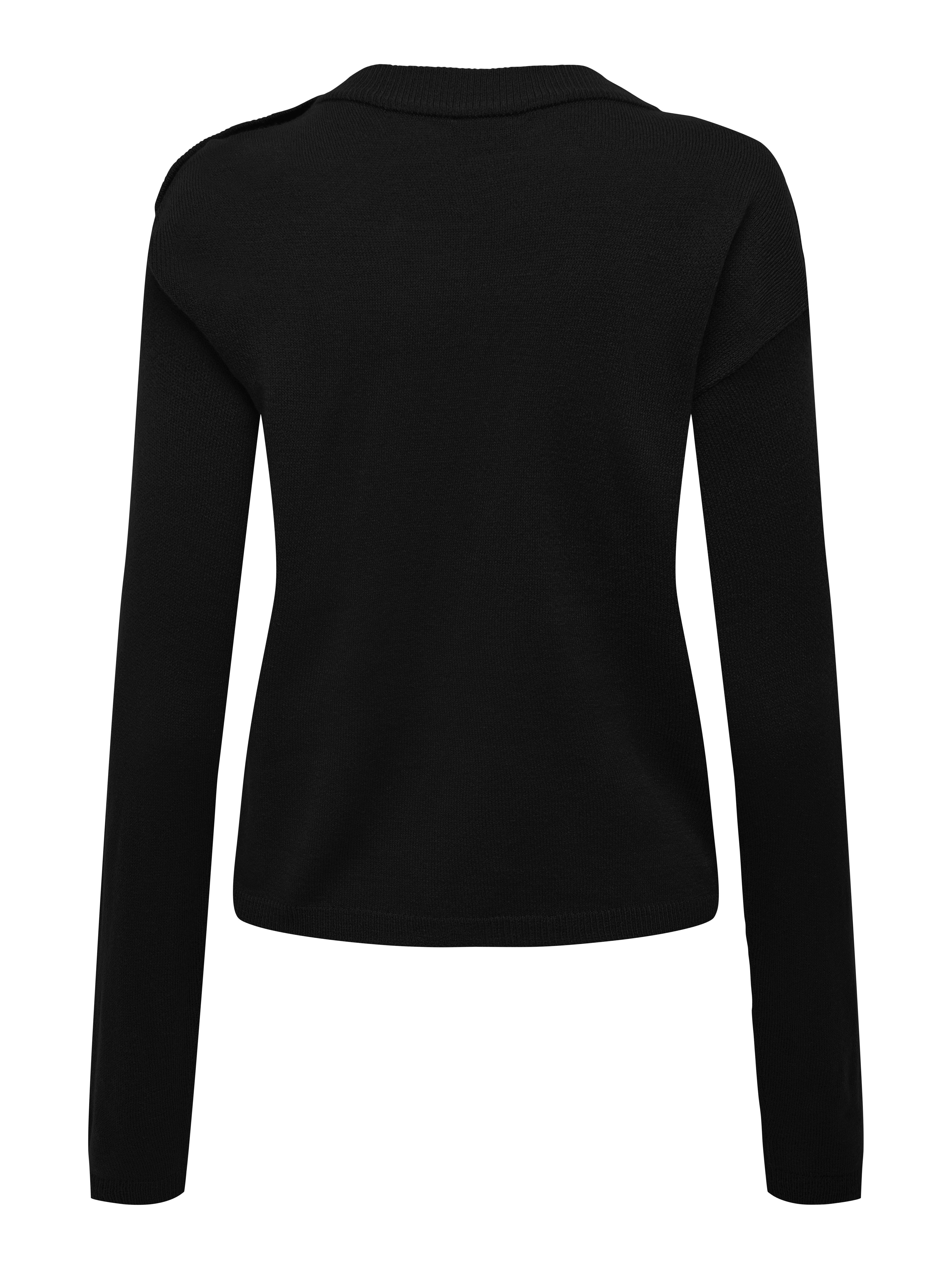 Jdy Langer Pullover Schwarz JDY JDYELANORA L/S V-NECK NOOS