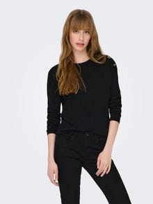 ONLY Pull-overs Col rond Épaules tombantes -Black - 15292872