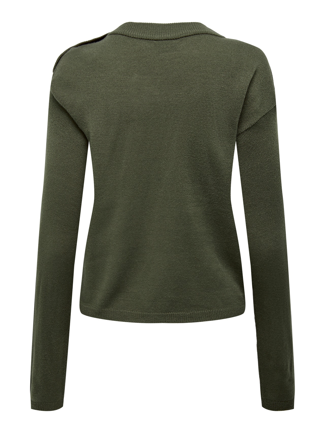 Rundhals Tief angesetzte ONLY® Pullover Schulter Mittelgrün | 
