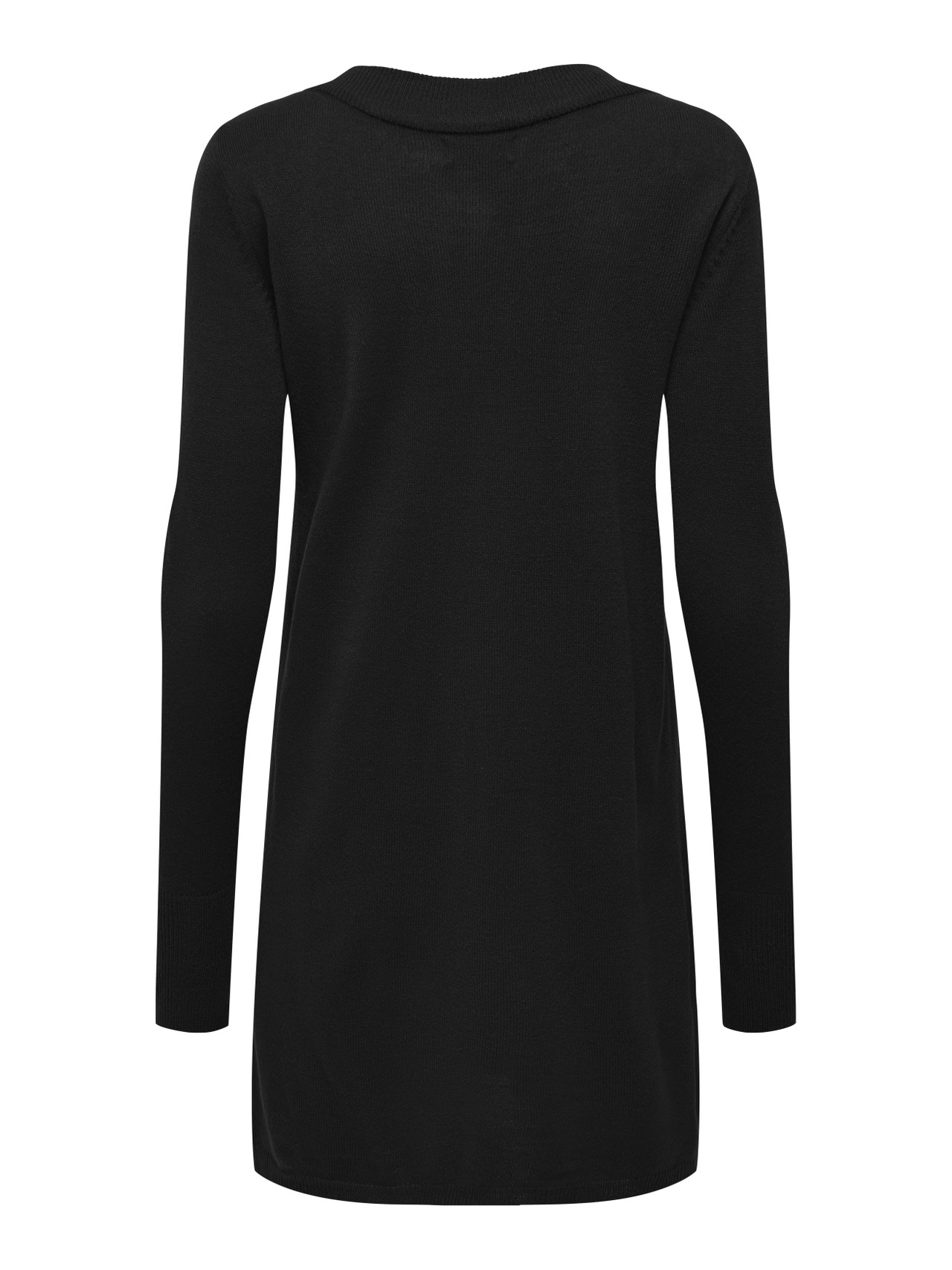 ONLY Normal geschnitten V-Ausschnitt Lange Bündchen Kurzes Kleid -Black - 15292875