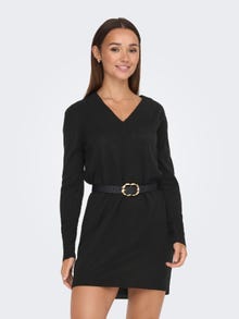 ONLY Regular Fit V-hals Høye mansjetter Kort kjole -Black - 15292875