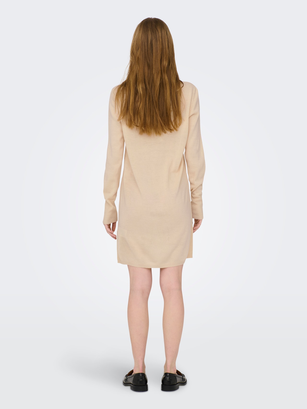 ONLY Normal geschnitten V-Ausschnitt Lange Bündchen Kurzes Kleid -Tapioca - 15292875