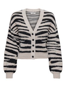 ONLY V-Neck Dropped shoulders Knit Cardigan -Cement - 15292883
