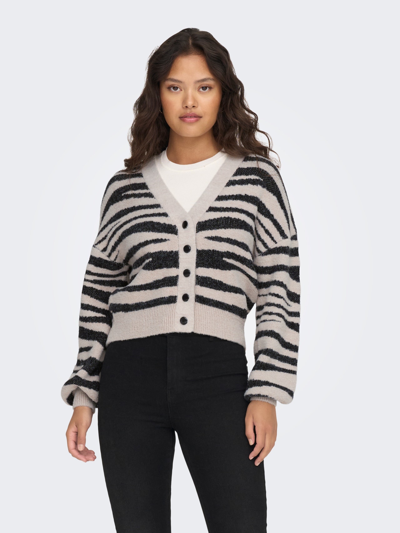 ONLY V-neck cardigan -Cement - 15292883