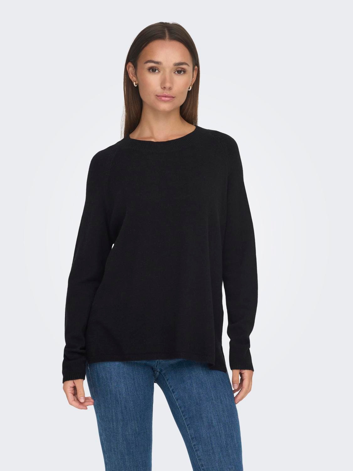 ONLY Knit fit O-hals Pullover -Black - 15292897