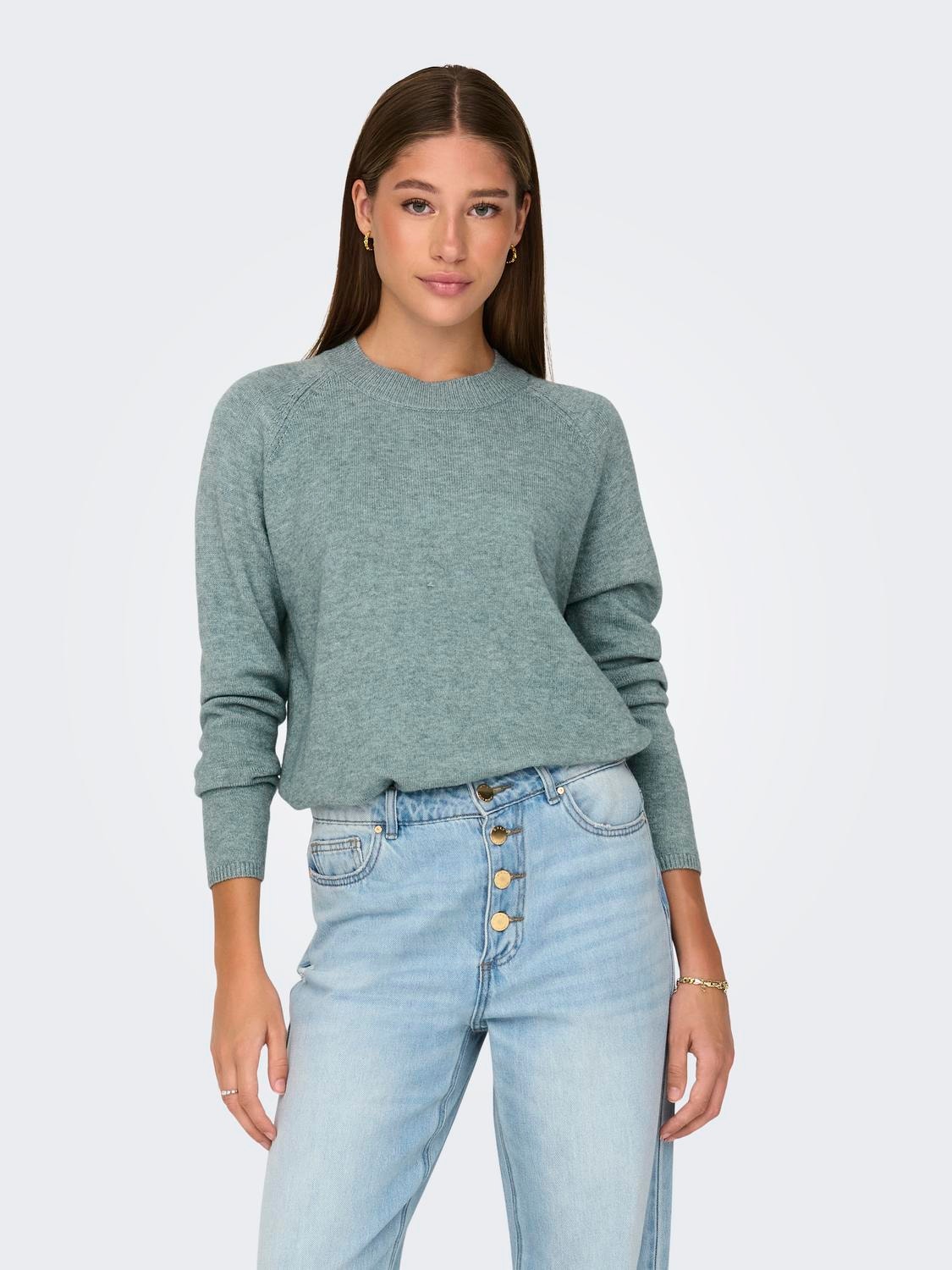 ONLY Knit Fit Round Neck Pullover -Abyss - 15292897