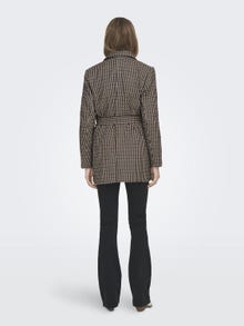 ONLY Checked blazer with belt -Toasted Coconut - 15292899