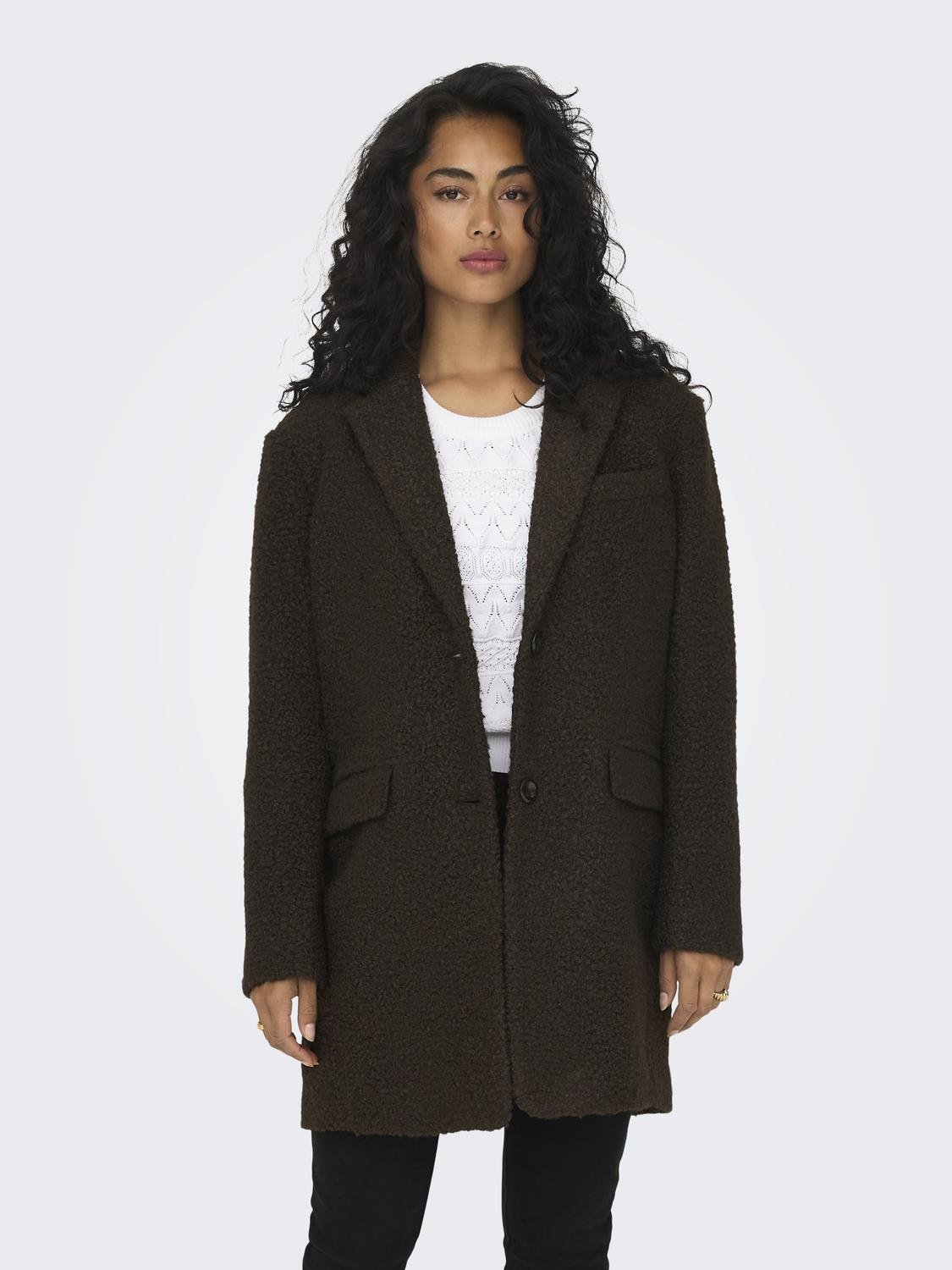 ONLY Sherpa coat -Mole - 15292910