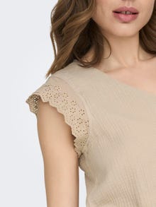 ONLY Tops Corte regular Cuello en V -Oxford Tan - 15292918