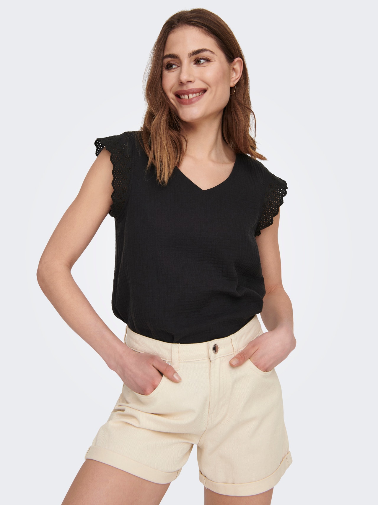 ONLY Tavapärane lõige V-kaelus Top -Phantom - 15292918