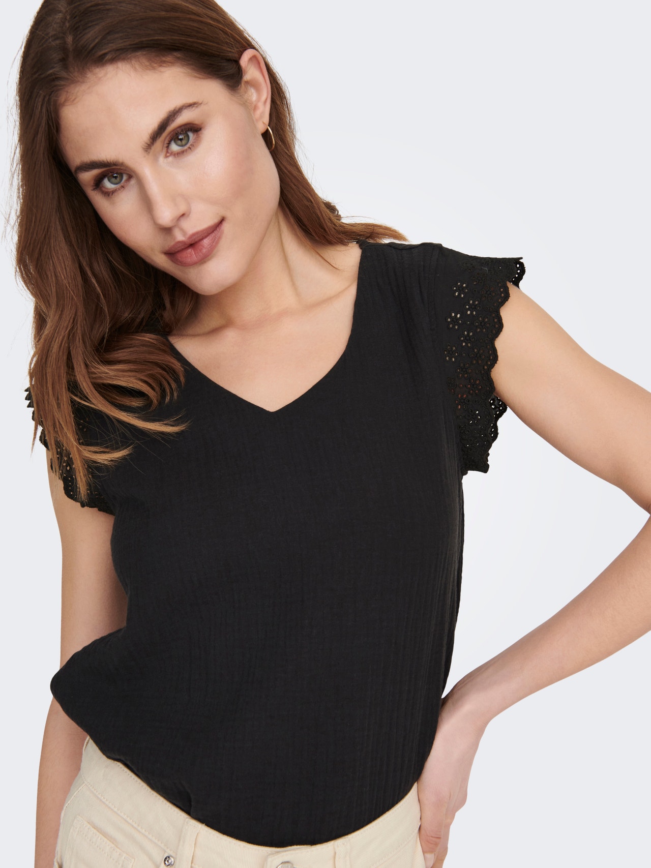 ONLY Tavapärane lõige V-kaelus Top -Phantom - 15292918