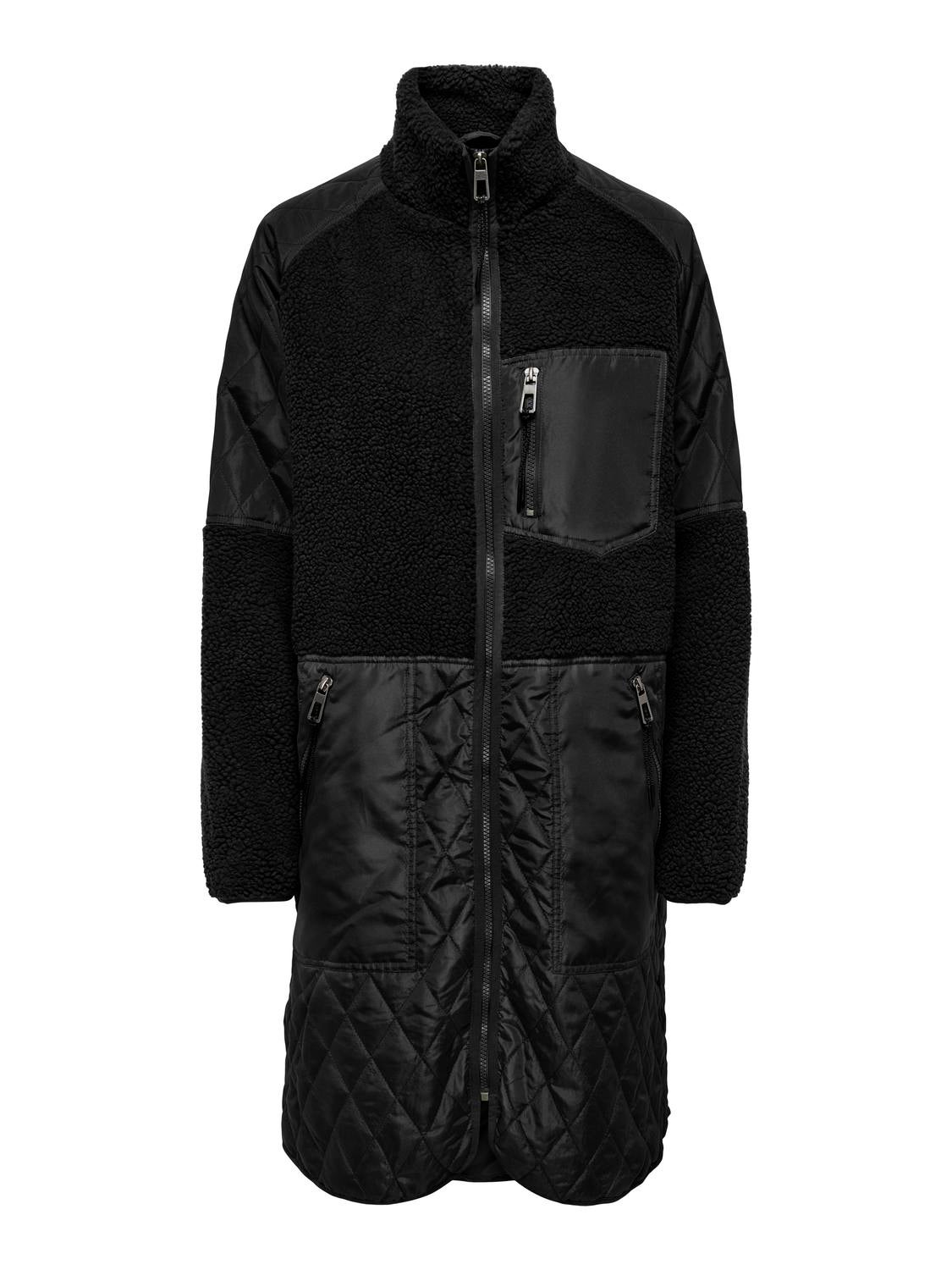 Black quilted lining outlet teddy coat