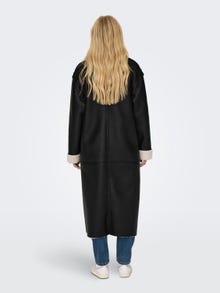 ONLY Imiteret læder frakke -Black - 15292998