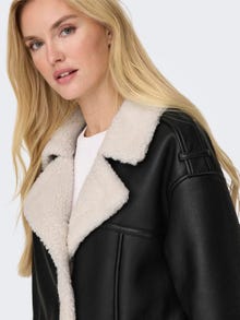 ONLY Faux leather coat -Black - 15292998