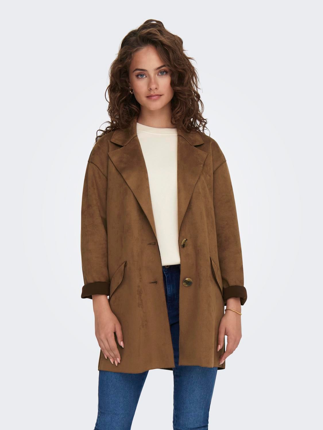 Faux suede outlet coat