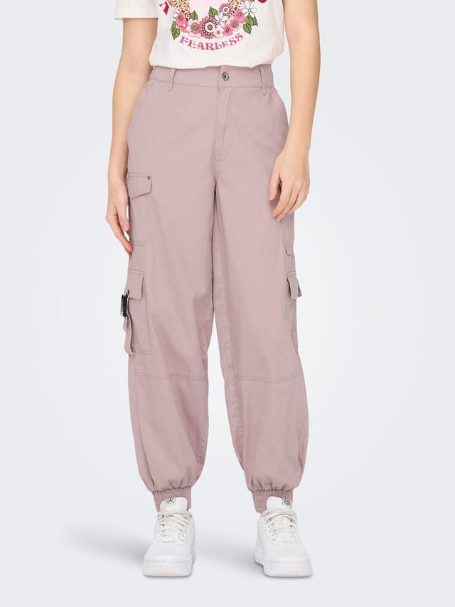 ONLY Loose Fit Mid waist Elasticated hems Trousers - 15293051