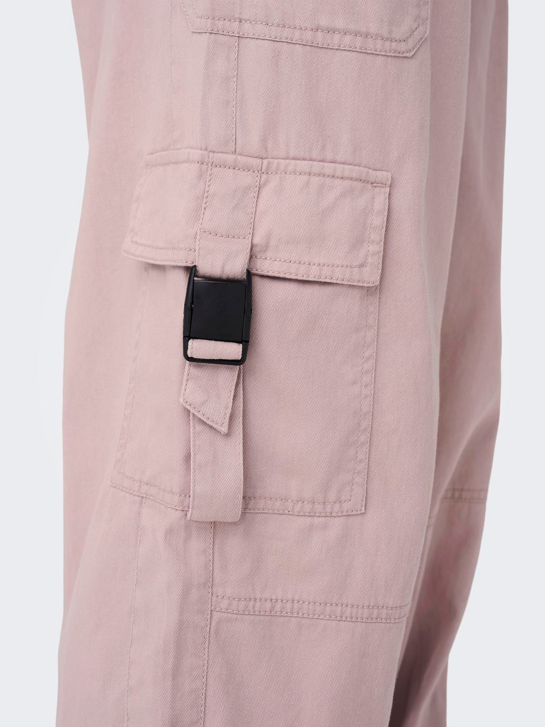 ONLY Pantalones Corte loose Cintura media Detalle elástico -Adobe Rose - 15293051