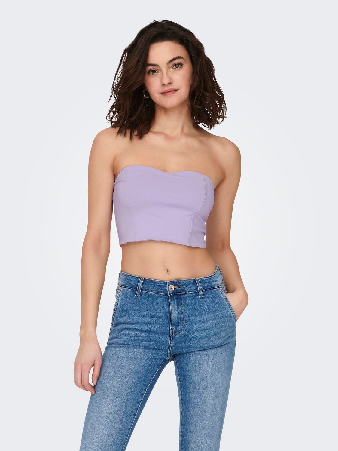 Cropped Bandeau Top | Light | ONLY®