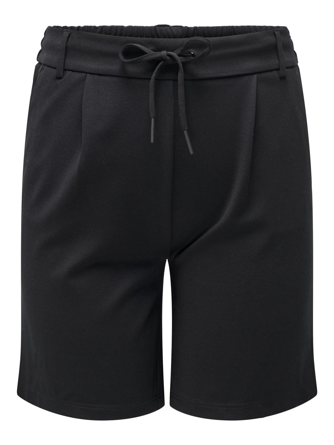 ONLY Curvy lange shorts med bindebånd -Black - 15293187