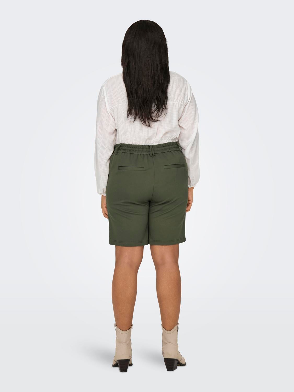 ONLY Curvy lange shorts med bindebånd -Kalamata - 15293187