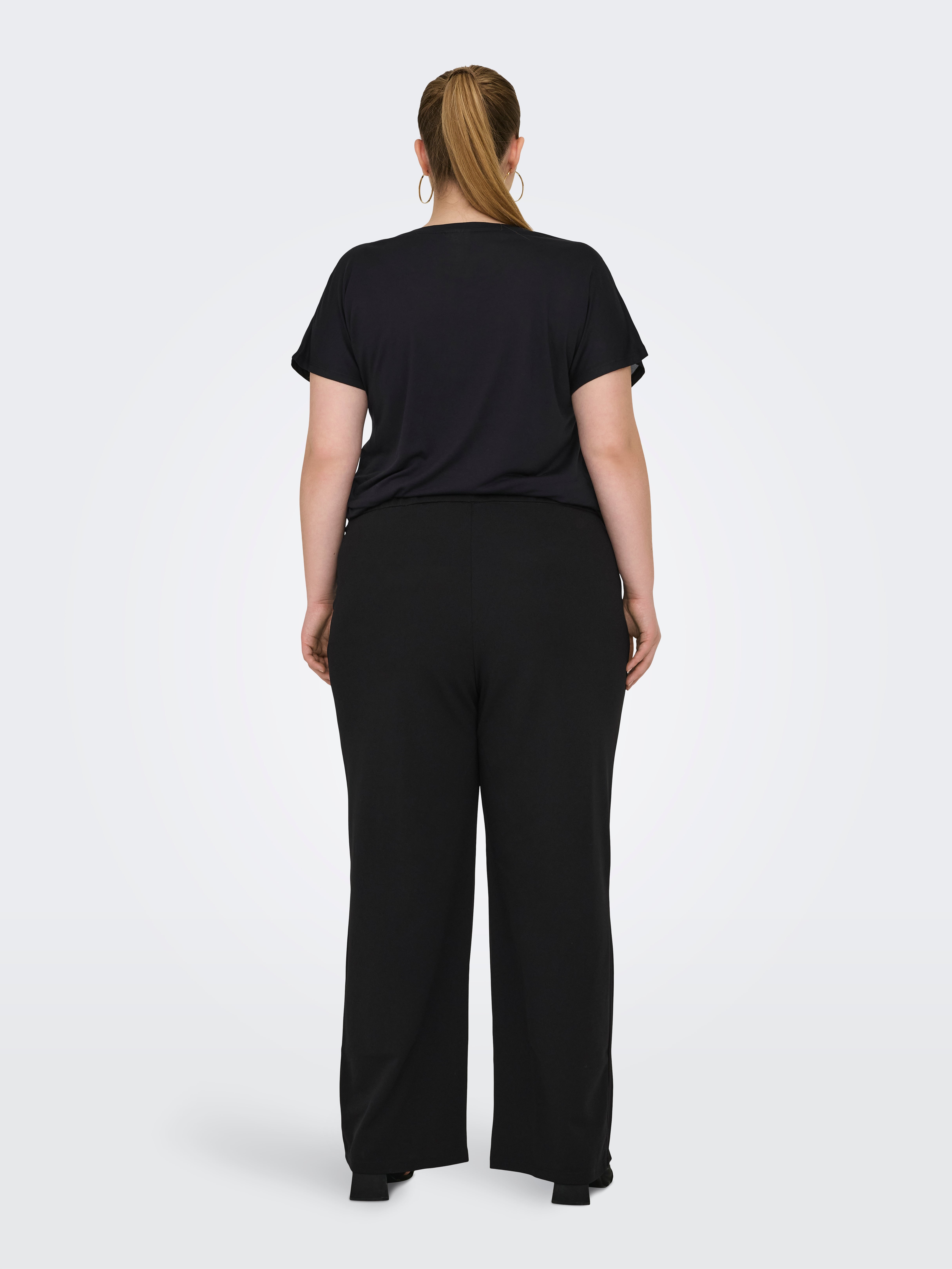 Curvy Wide Leg Trousers in Doubleface