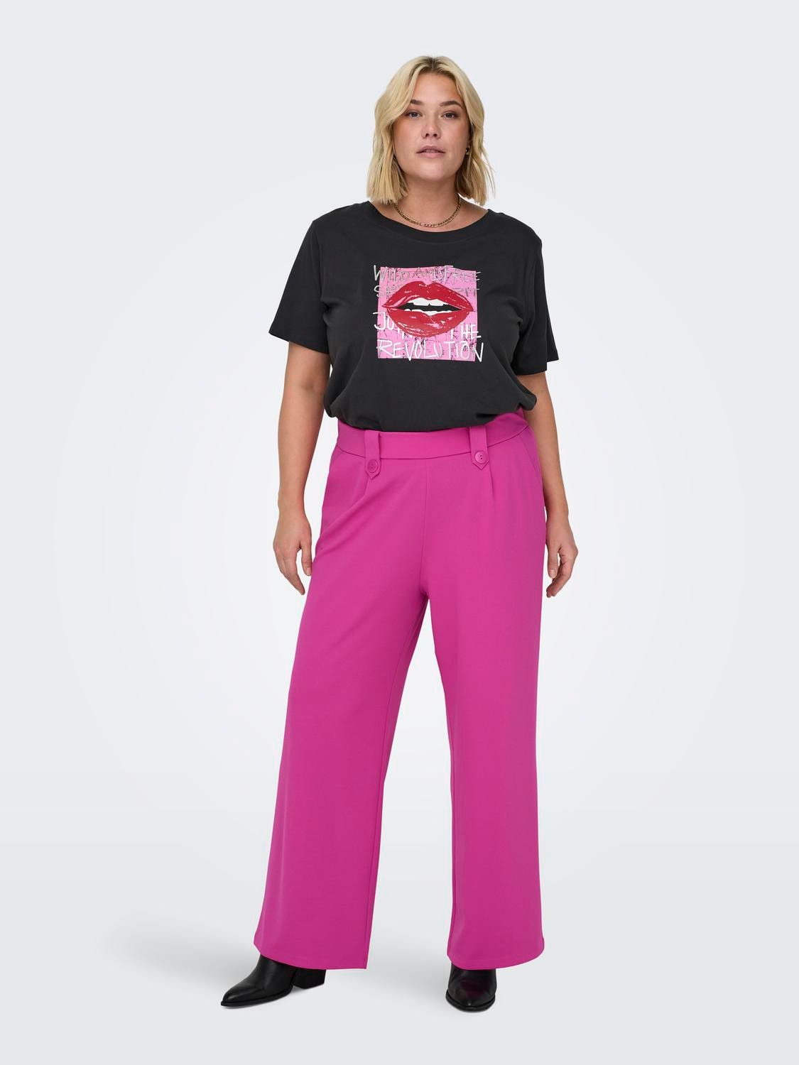 ONLY Regular Fit Curve Trousers -Raspberry Rose - 15293196