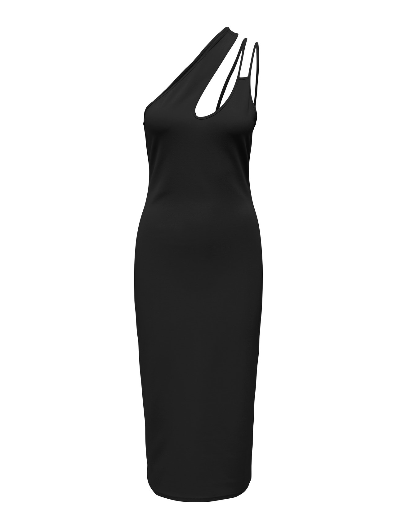 ONLY Normal passform En axel Lång klänning -Black - 15293199