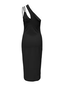 ONLY Normal geschnitten Ein-Schulter Ausschnitt Langes Kleid -Black - 15293199