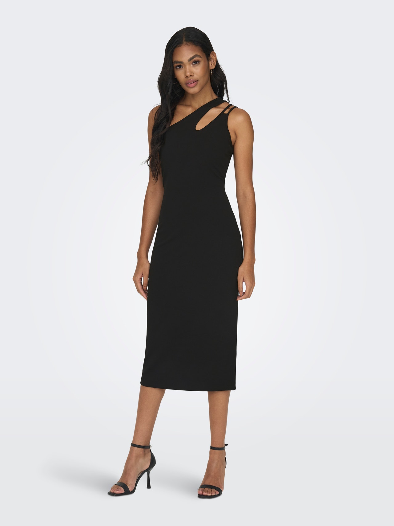 ONLY Regular Fit One Shoulder Long dress -Black - 15293199