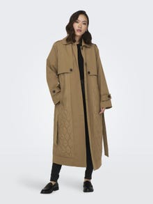 ONLY Trench-coats Col italien Poignets boutonnés -Otter - 15293269