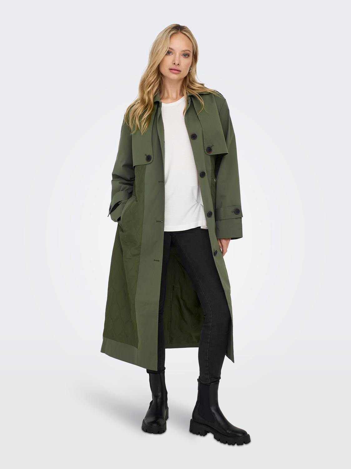 ONLORCHID Trench coat Medium Green ONLY