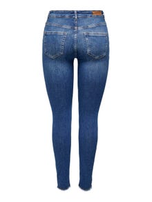 ONLY Vaqueros Corte skinny Cintura media Bajos sin rematar -Medium Blue Denim - 15293282