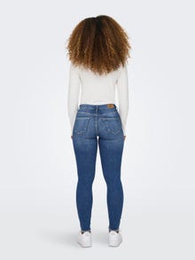 ONLY Skinny Fit Middels høy midje Røff kantskjæring Jeans -Medium Blue Denim - 15293282