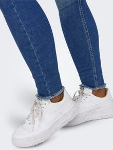 ONLY onlblush mid waist skinny ankle raw jeans -Medium Blue Denim - 15293282